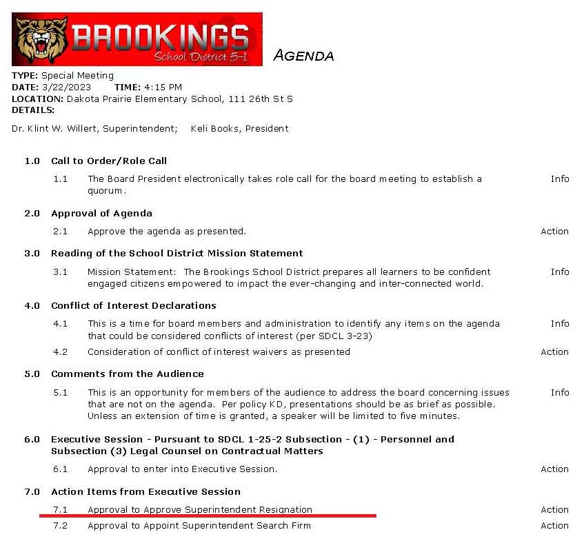 State Of South Dakota Says Brookings School District On Probation For Accreditation At Risk