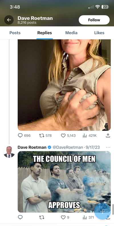 Dave Roetman Idiotic tweet